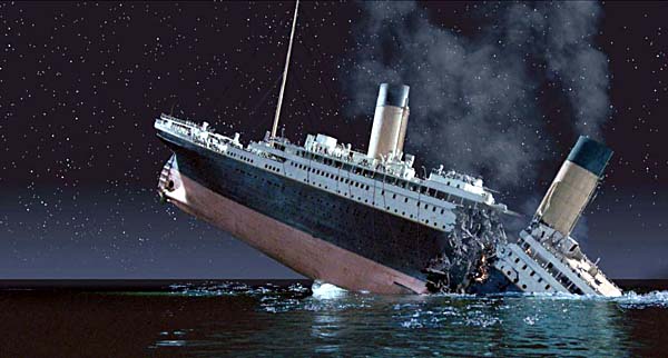 The Titanic sank in waters near Canada
